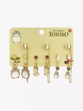 Studio Ghibli My Neighbor Totoro Floral Totoro Cuff Earring Set Hot Topic